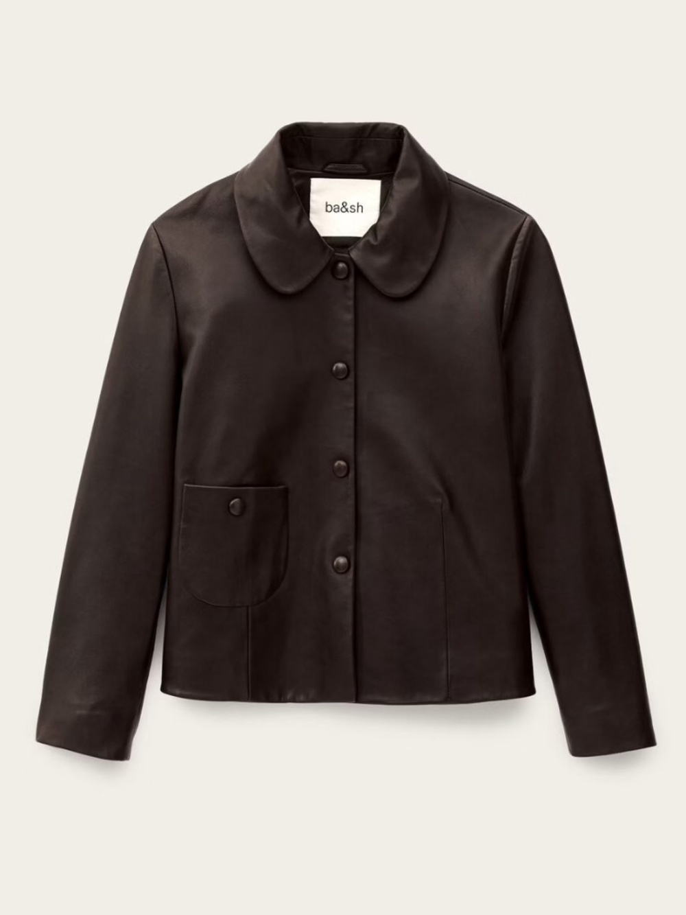 ba&sh MYLOS 3/4 sleeve leather jacket